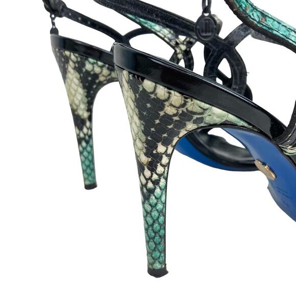 LORIBLU Jeweled Leather Sandals Heels - Made in Italy - $570. - Picture 4 of 16